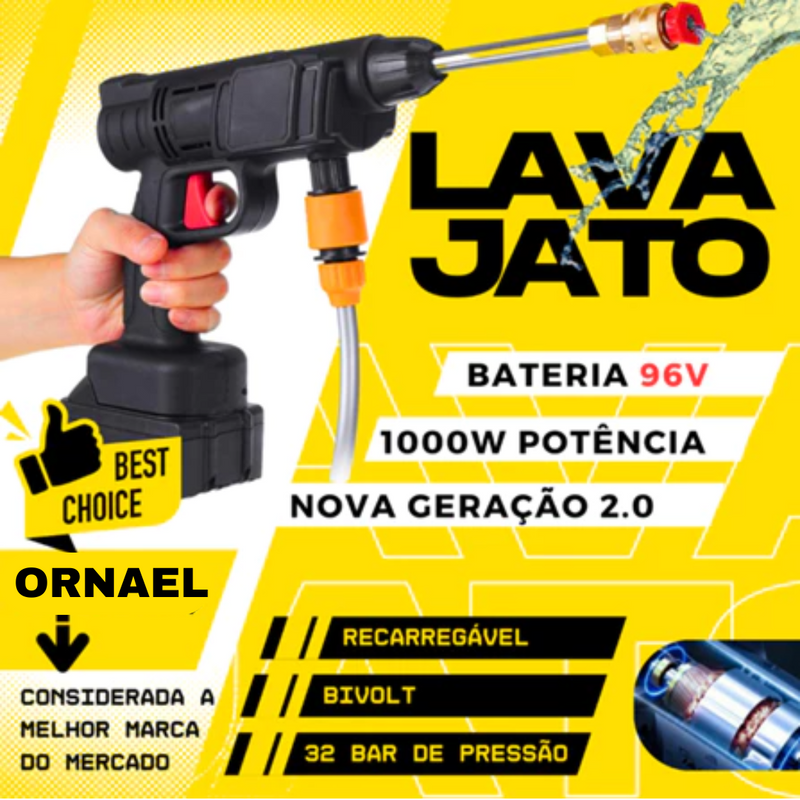 Lavadora de Alta Pressão Portátil Recarregável Para Carros E Jardins - ORNAEL