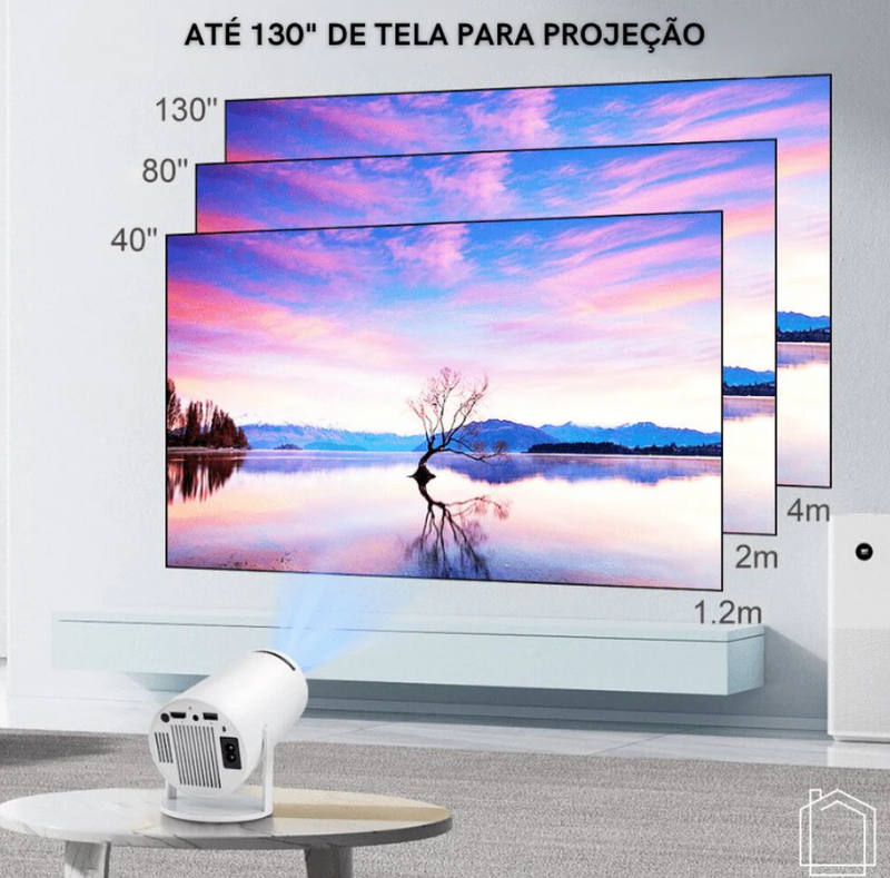 Projetor Portátil 4K CINEMA EM CASA