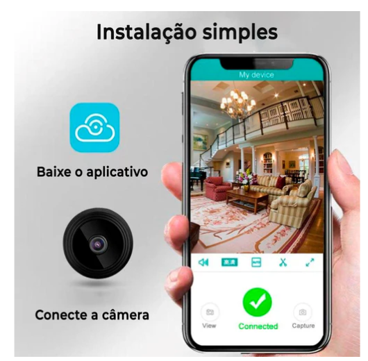 Mini Câmera Espiã com Sensor de Movimento