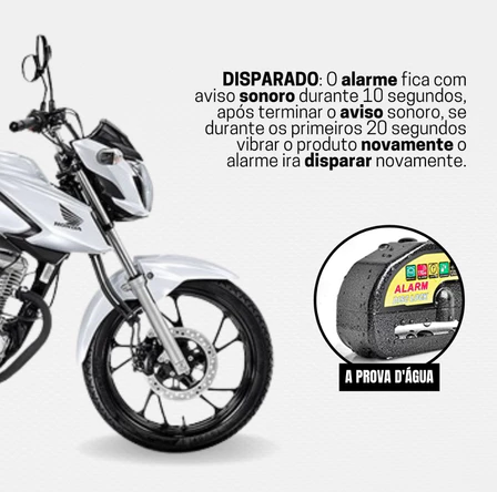 Trava Cadeado De Freio Disco Com Alarme Sonoro Para Moto - ORNAEL